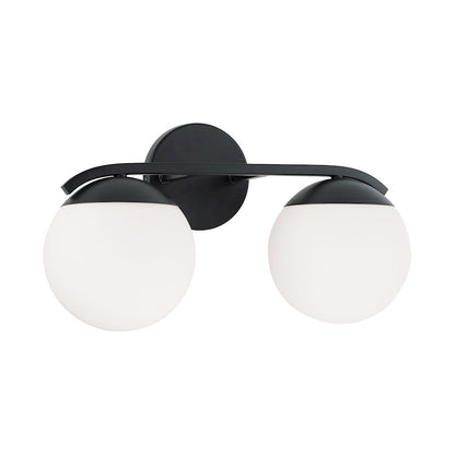 Austin Allen & Co Oliver 2 Light Vanity, Black/Soft White - AA1032MB