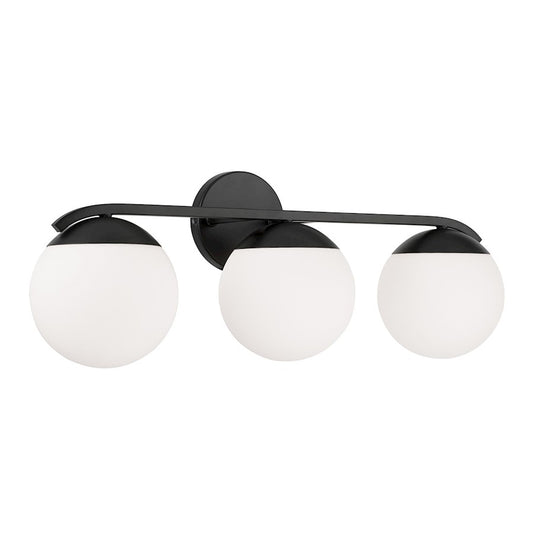 Austin Allen & Co Oliver 3 Light Vanity, Black/Soft White - AA1033MB