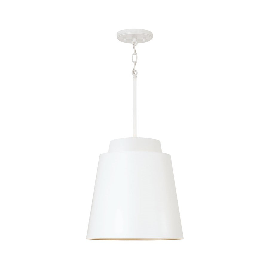 Austin Allen & Co Pratt 1 Pendant, White/White/Soft Gold Interior - AA1034WE