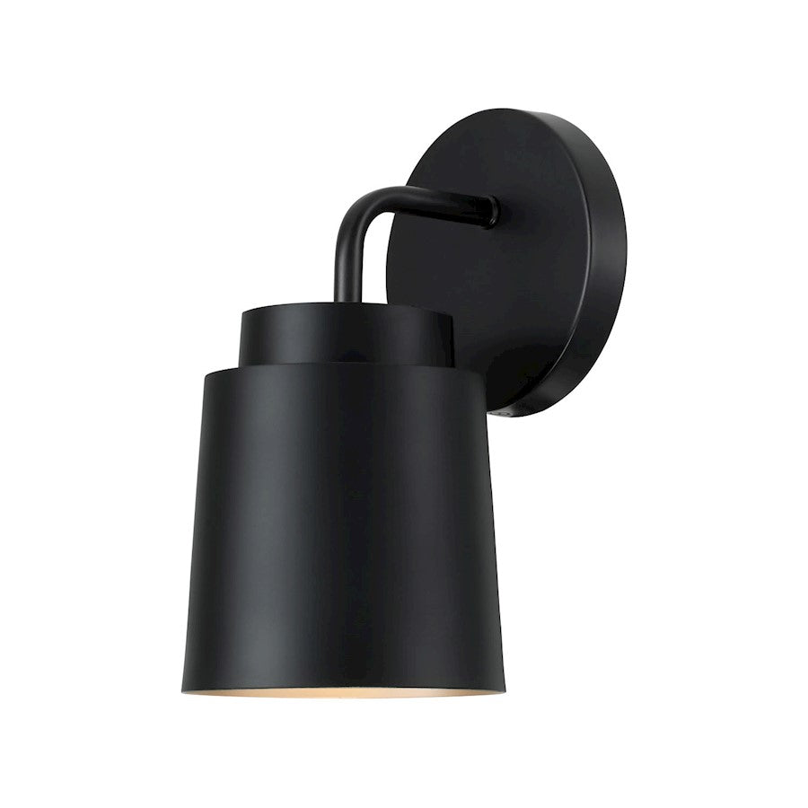 Austin Allen & Co Pratt 1 Light Sconce, Black/Soft Gold Interior - AA1035MB