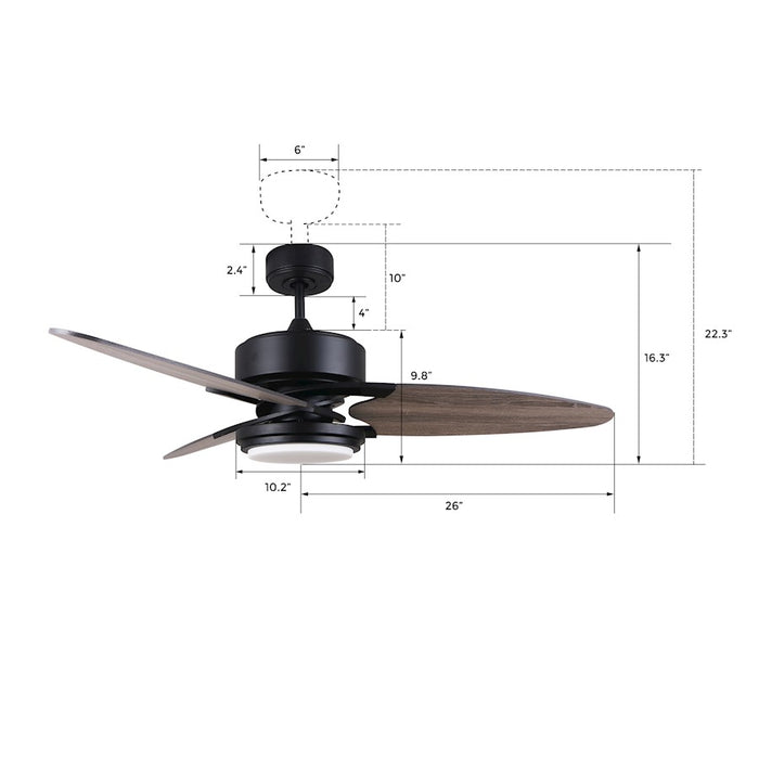 Carro Maddox 52" Ceiling Fan/Remote/Light Kit