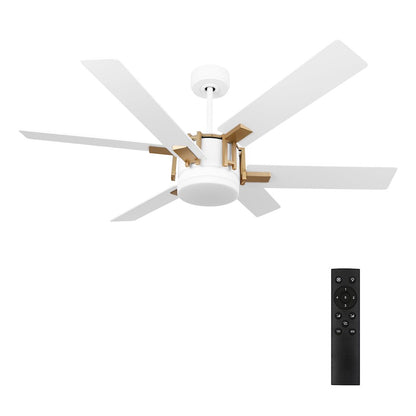 Carro Jaxx 52" Ceiling Fan/Remote/Light Kit, White/White - DC526C-L12-W1-1G