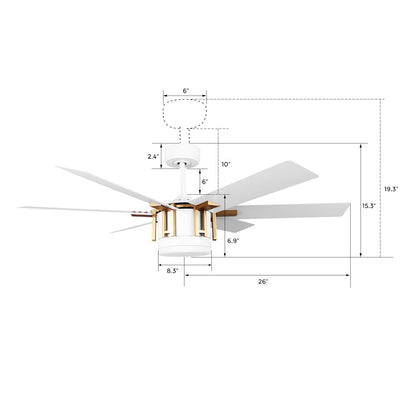 Carro Jaxx 52" Ceiling Fan/Remote/Light Kit