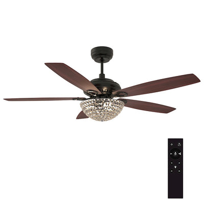 Carro Huntley 52" Ceiling Fan, Black/Rosewood - VC525D-L17-B4-1