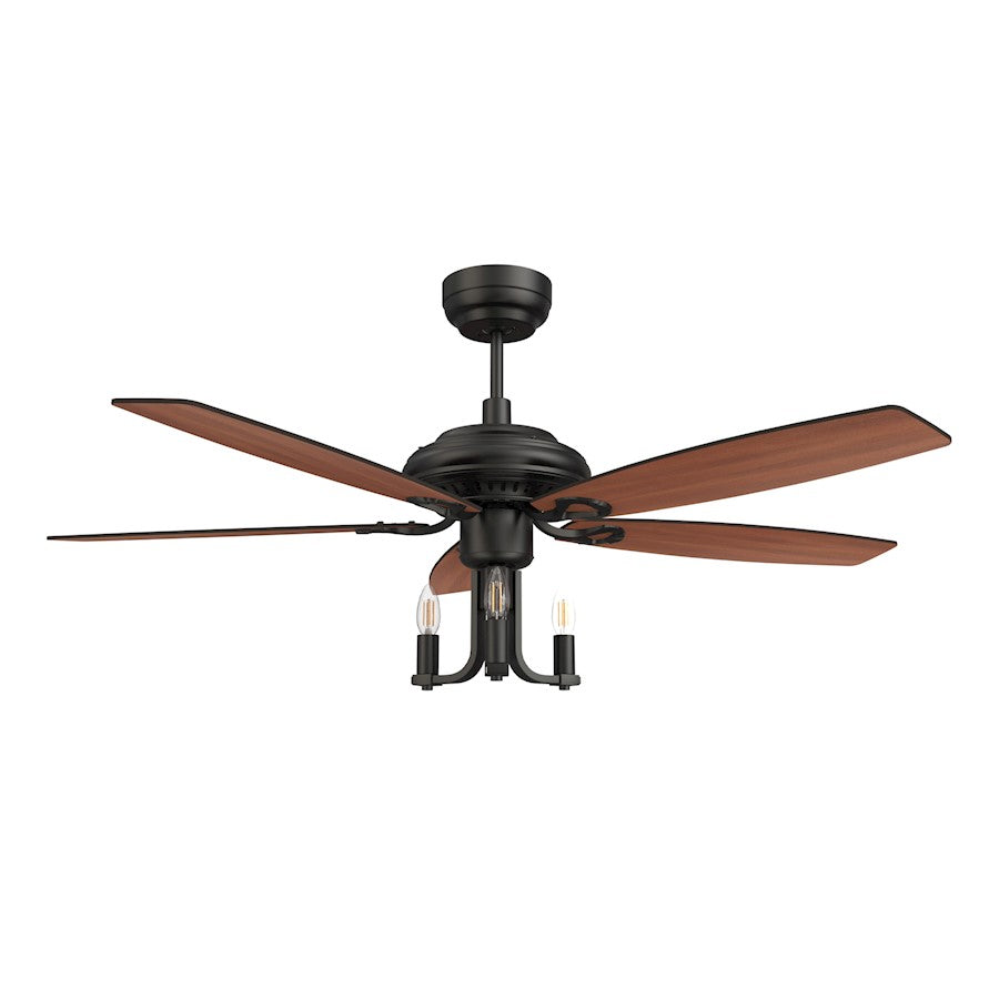 Carro Huntley 52" Ceiling Fan/Remote/Light Kit, Black