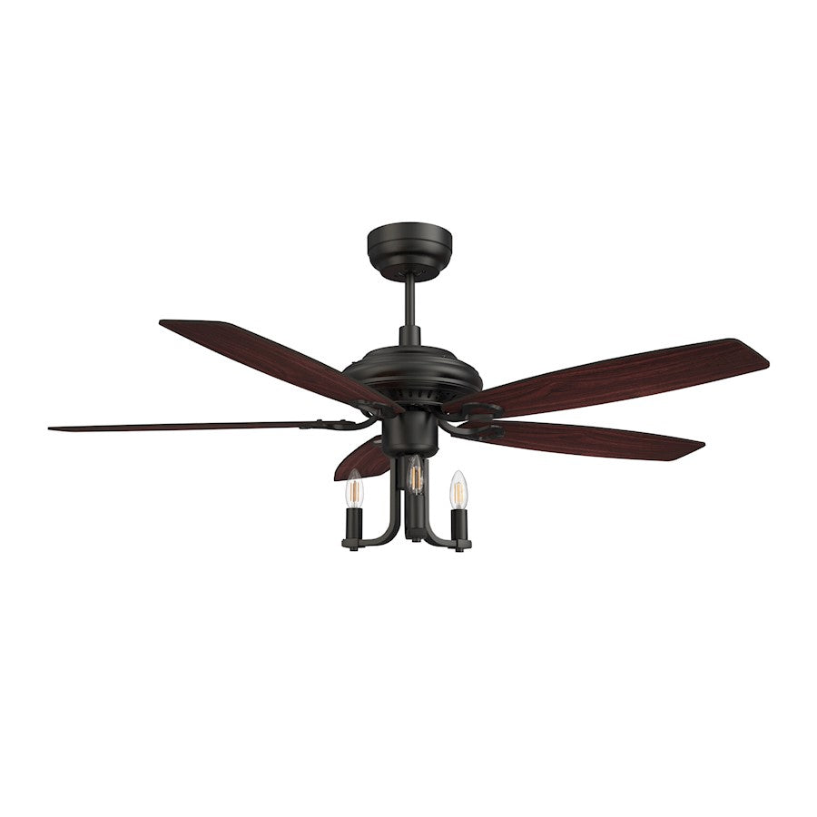 Carro Huntley 52" Ceiling Fan/Remote/Light Kit, Black