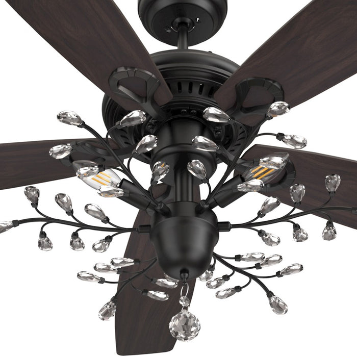 Carro Huntley 52" Ceiling Fan with Remote/Light Kit, Black/Walnut