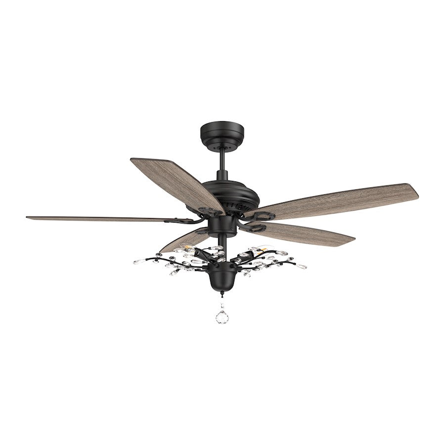 Carro Huntley 52" Ceiling Fan with Remote/Light Kit, Black/Walnut