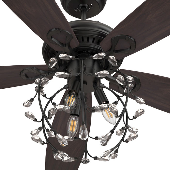 Carro Huntley 52" Ceiling Fan/Remote/Light Kit, Black/Walnut