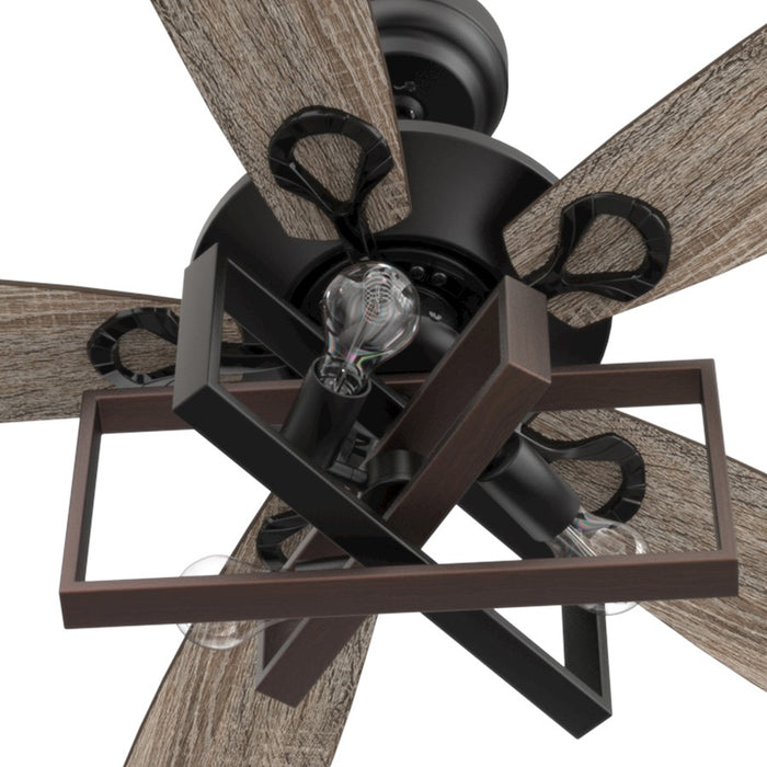 Carro Karson 52" 75W Ceiling Fan/Remote/Light Kit, Bk/Walnut