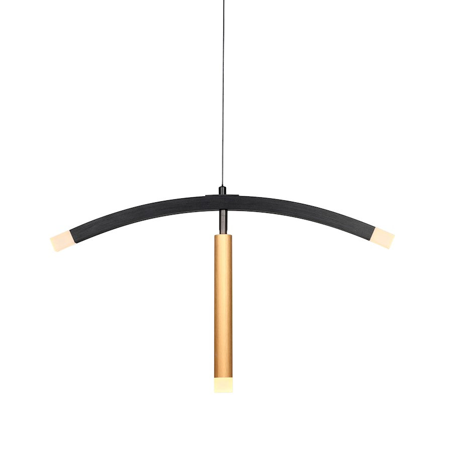 LED Pendant, Brushed Gold