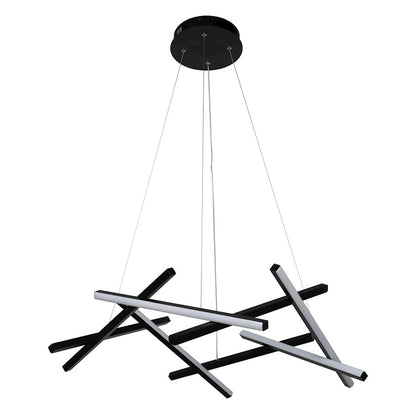 Linear Hanging LED Pendant, Matte Black