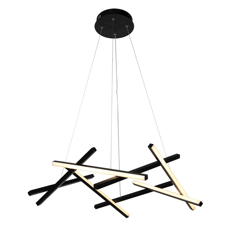 Linear Hanging LED Pendant, Matte Black