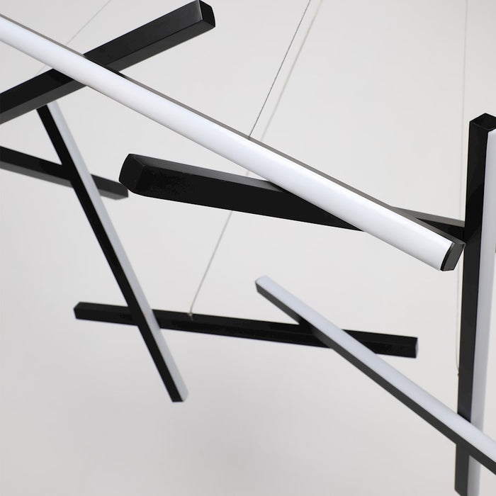 Carro Kensie Linear Hanging LED Pendant, Matte Black/Matte Black