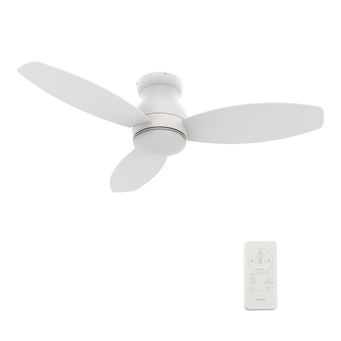 Carro Trento 44" Ceiling Fan/Remote/Light Kit, White/White