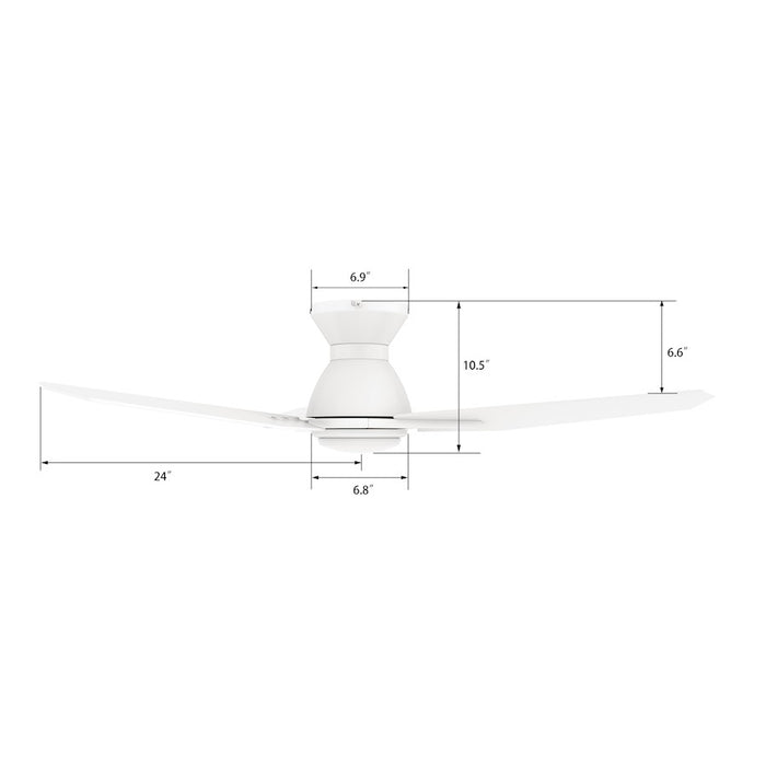 Carro Calen 48" Ceiling Fan/Remote/Light Kit, White/White