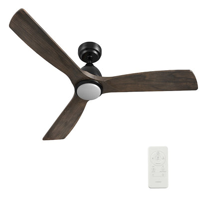 Carro Riley 48" Ceiling Fan/Remote/Light Kit, Black/Brown