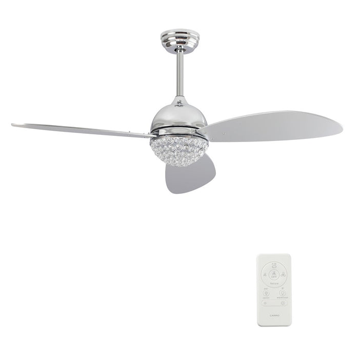 Carro Coren Ceiling Fan/Remote/Light Kit, Silver/Silver