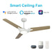 Carro Hoffen 52" Smart Ceiling Fan, White/Wooden - VS523A-L12-W6-1