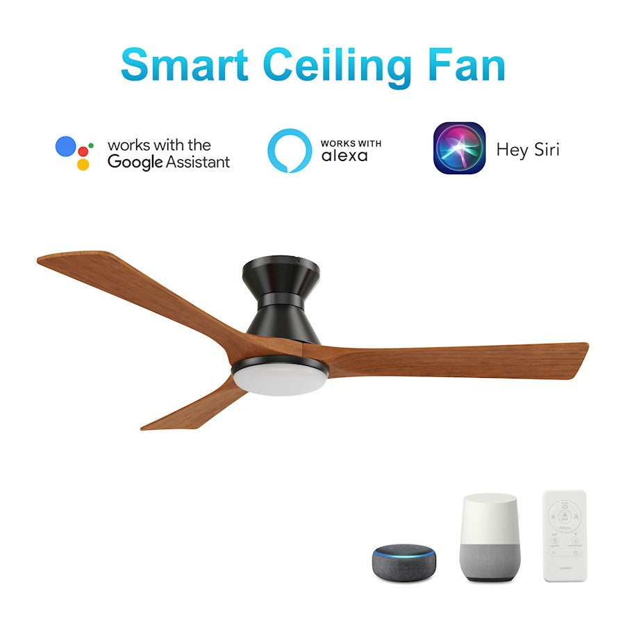 Carro Nicolet 52" Ceiling Fan/Remote/Light Kit, BK/Walnut - VS523A2-L12-BM2-1-FM