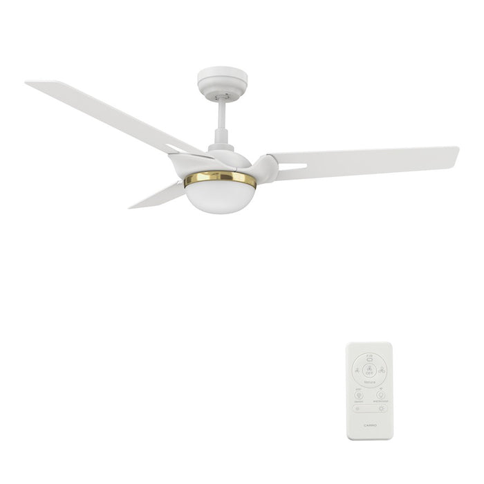 Carro Bedford 52" Ceiling Fan/Remote/Light Kit, White/White