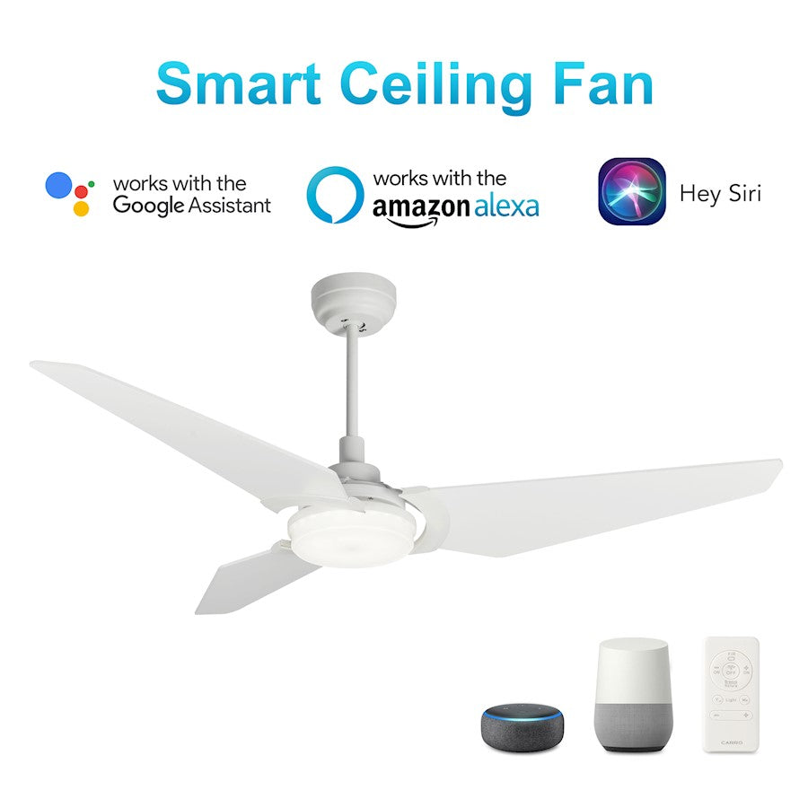 Carro Kaj 52" Smart Ceiling Fan, White/White - VS523B-L12-W1-1