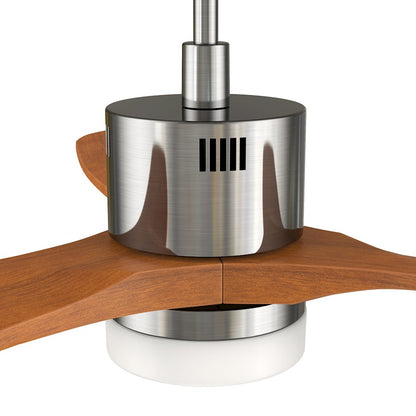 Carro Palmer 52" Ceiling Fan/Remote/Light Kit, Silver/Walnut