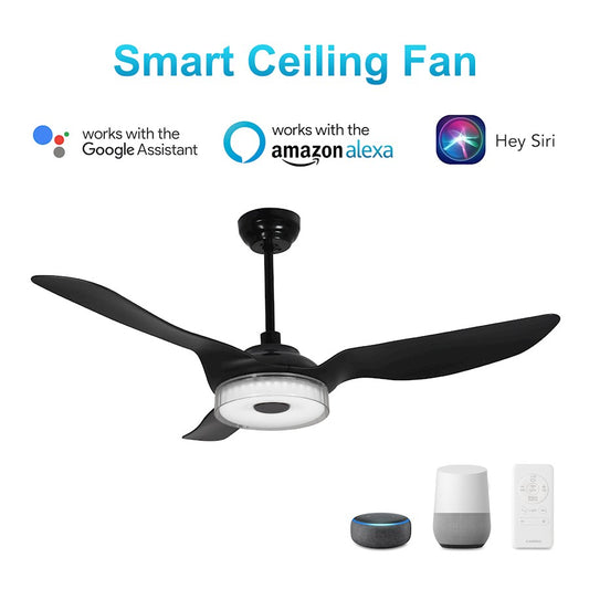 Carro Fletcher 52" Smart Ceiling Fan, Black/Black - VS523F-L12-B2-1