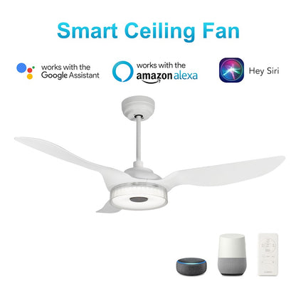 Carro Fletcher 52" Smart Ceiling Fan, White/White - VS523F-L12-W1-1