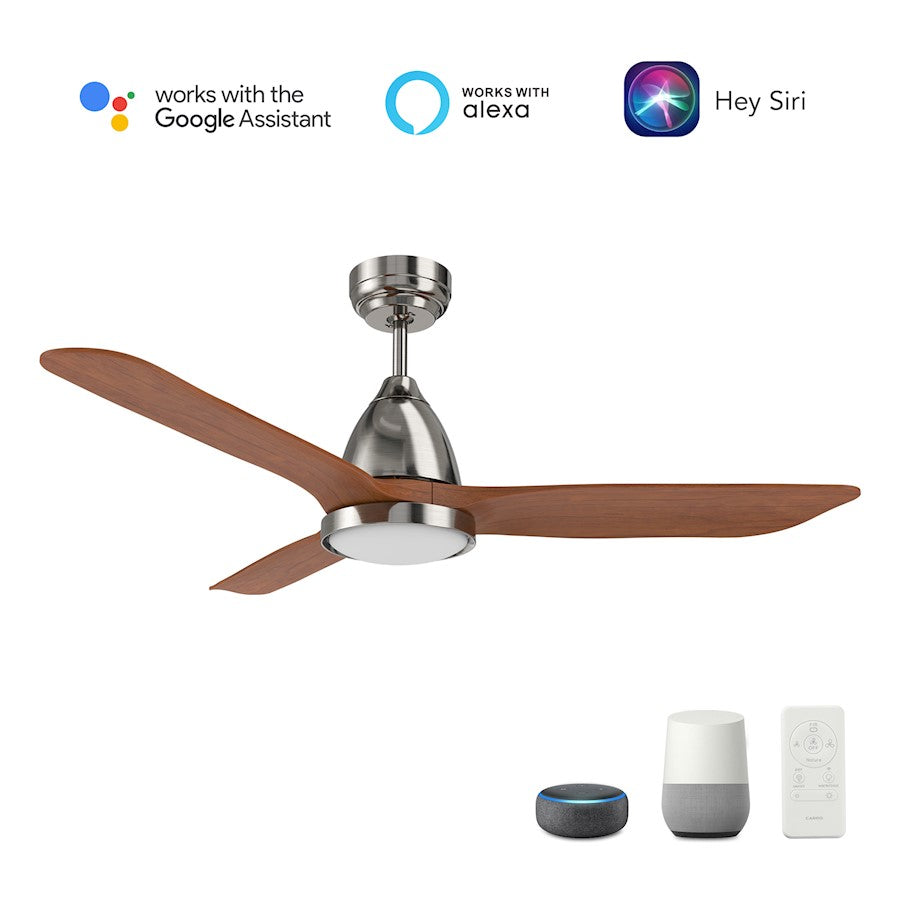 Carro Garrick 52" Ceiling Fan/Remote/Light Kit, SV/Walnut - VS523F3-L12-SM2-1