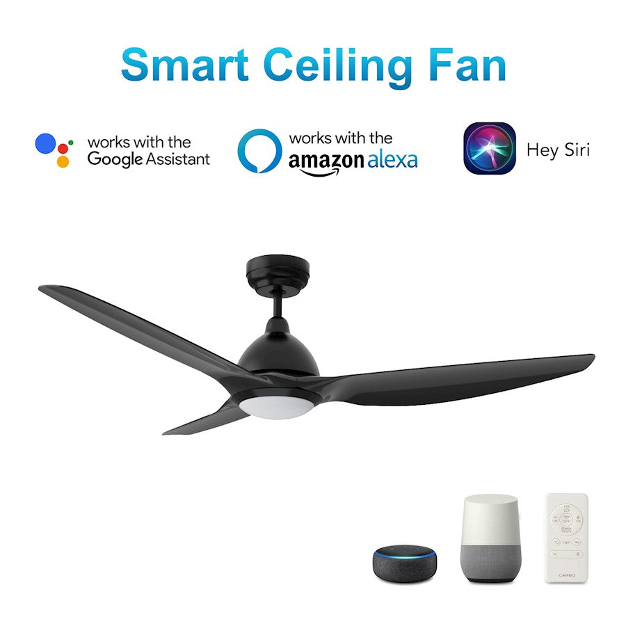 Carro Cranston Smart Ceiling Fan/Remote, Black/Black - VS523K-L12-B2-1