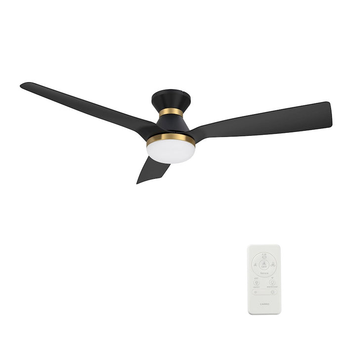 Carro Spezia 52" Ceiling Fan/Remote/Light Kit, Black/Black