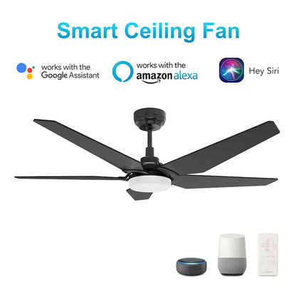 Carro Woodrow 52" Smart Ceiling Fan/Remote, Black/Black - VS525B-L22-B2-1