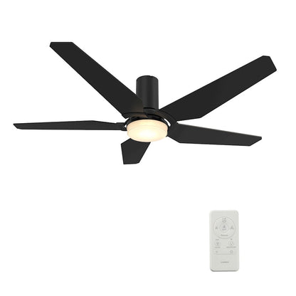 Carro Woodrow 52" Ceiling Fan/Remote/Light Kit, Black