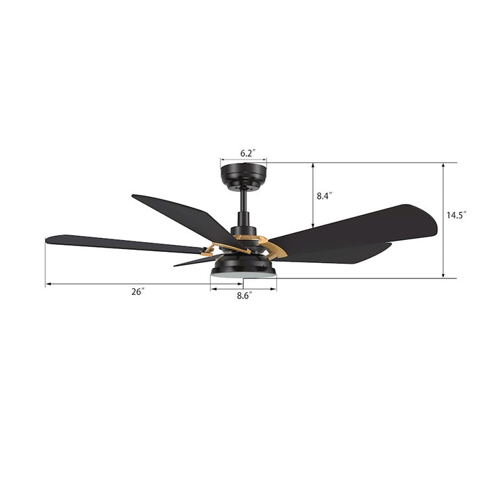 Carro Savili 52" Ceiling Fan/Remote/Light Kit