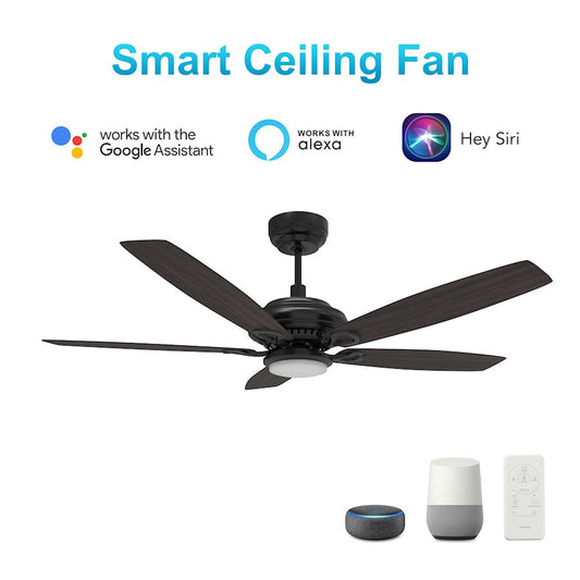 Carro Sonder 52" Smart Ceiling Fan/Remote, Black/Walnut - VS525D-L31-B5-1