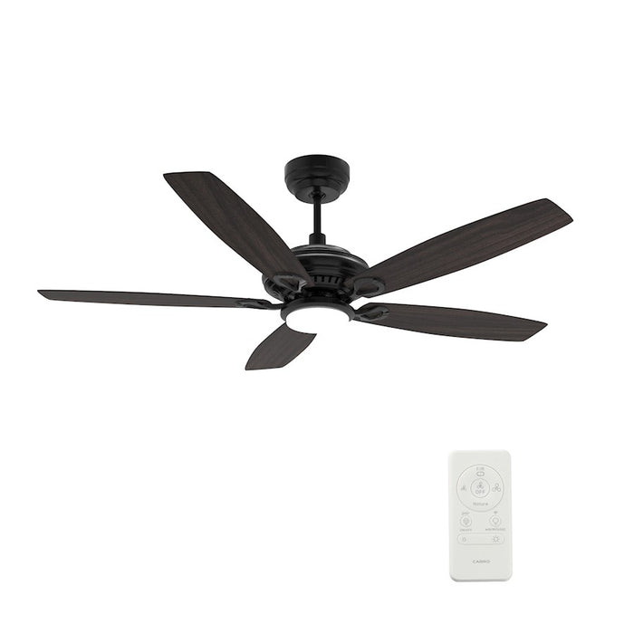 Carro Sonder 52" Smart Ceiling Fan/Remote, Black/Walnut