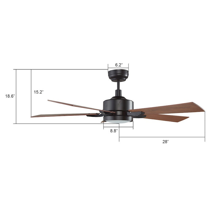 Carro Appleton Smart Ceiling Fan/Remote/Light Kit, Black