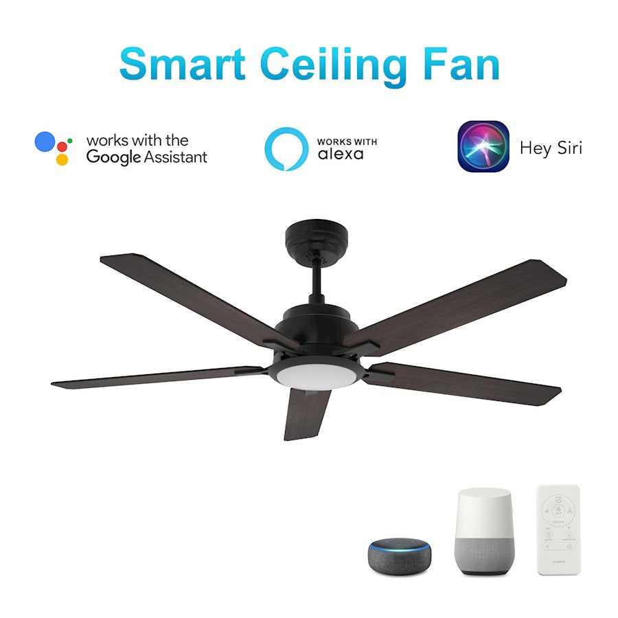Carro Espear 52" Smart Ceiling Fan/Remote, Black/Walnut - VS525J-L12-B5-1