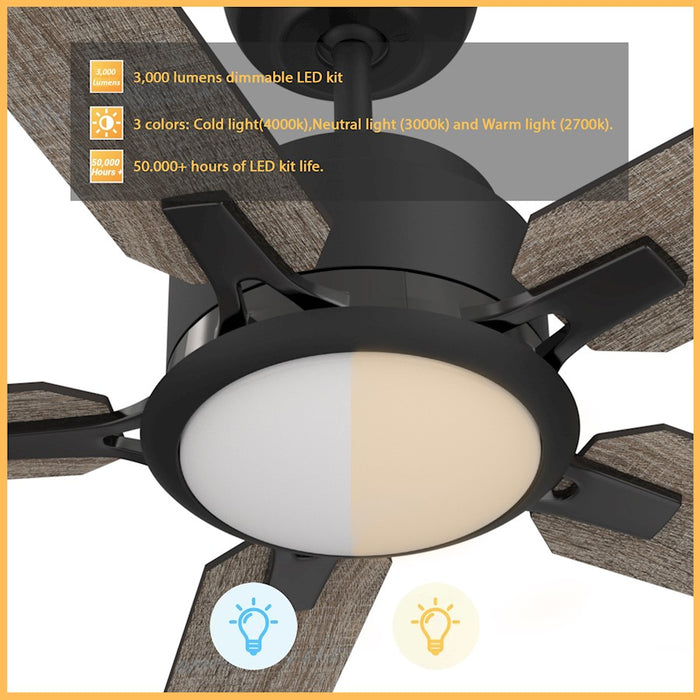 Carro Espear 52" Smart Ceiling Fan/Remote/Light Kit