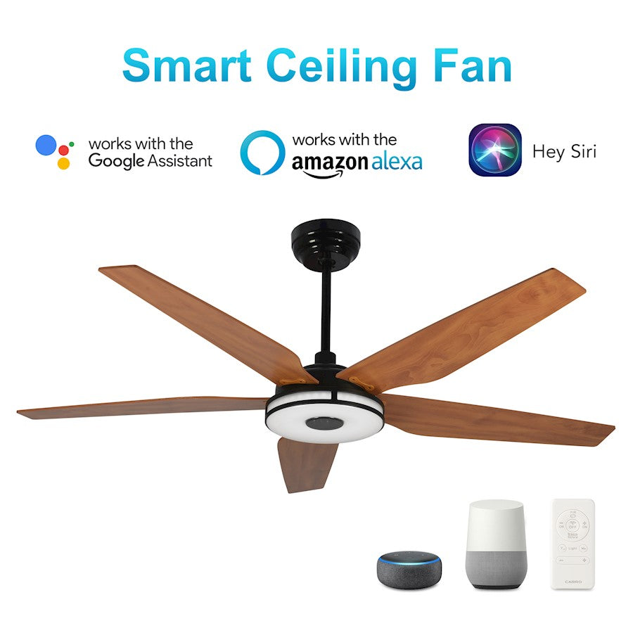 Carro Elira Smart 52" Ceiling Fan, Black/Wooden - VS525S-L13-B3-1