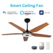 Carro Elira Smart 52" Ceiling Fan, Black/Wooden - VS525S-L13-B3-1