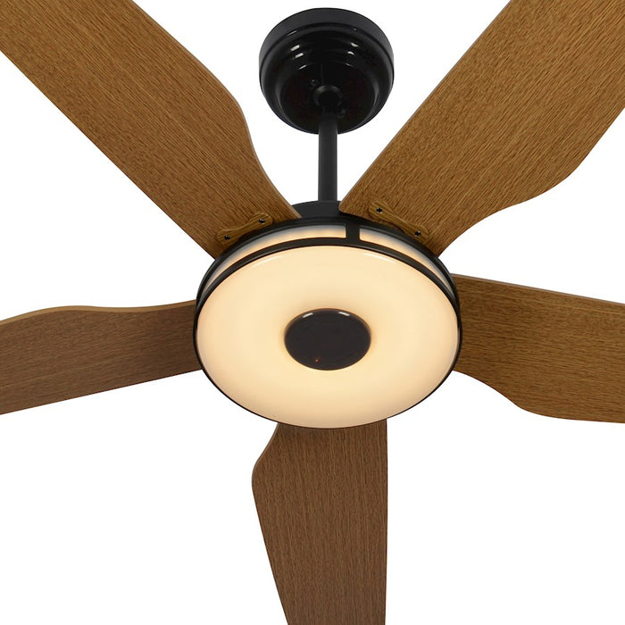 Carro Elira Smart Ceiling Fan, Black/Wooden Pattern