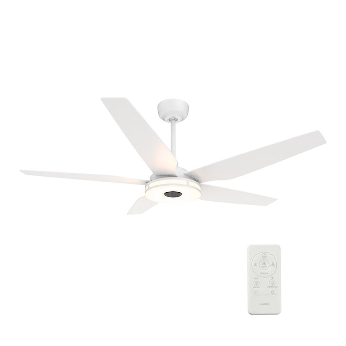 Carro Elira 52" Ceiling Fan/Light Kit/Remote, White/White