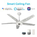 Carro Elira 52" Smart Ceiling Fan, White/White marble - VS525S-L13-W7-1