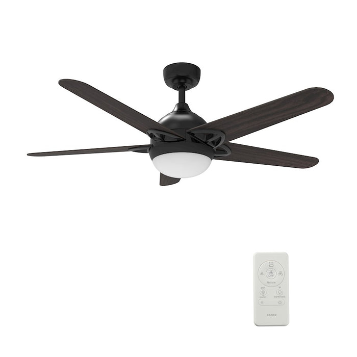 Carro Solasta 52" Smart Ceiling Fan/Remote, Black/Walnut