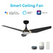 Carro Kaj 56" Smart Ceiling Fan/Remote, Black/Black - VS563B-L12-B2-1G