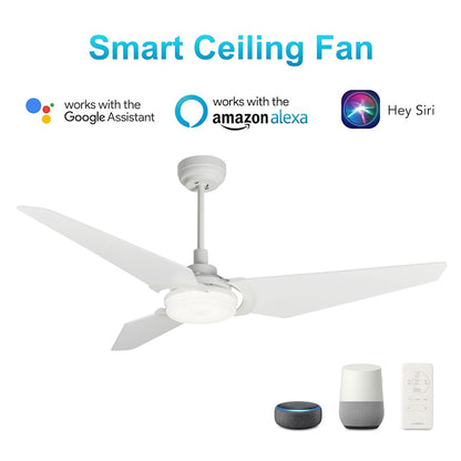 Carro Kaj 56" Smart Ceiling Fan, White/White - VS563B-L12-W1-1