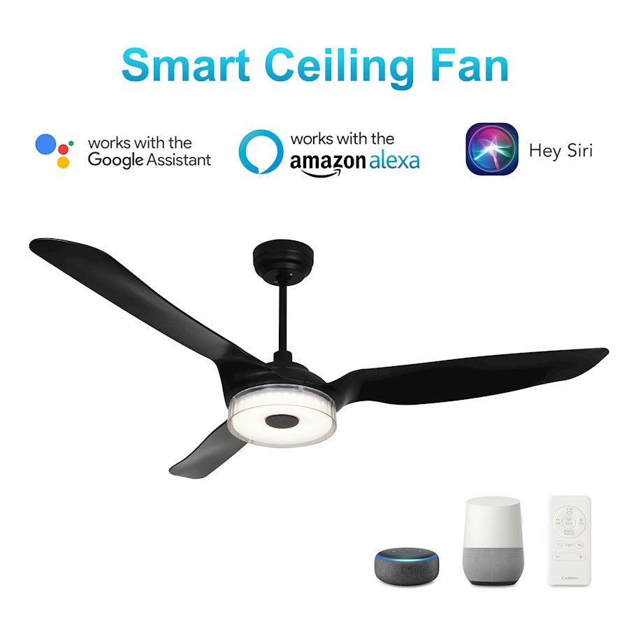 Carro Fletcher 56" Smart Ceiling Fan, Black/Black - VS563F-L13-B2-1