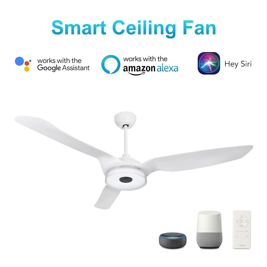 Carro Fletcher 56" Smart Ceiling Fan, White/White - VS563F-L13-W1-1